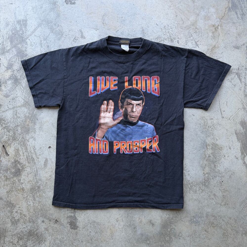 Vintage Y2K Star Trek Spock Graphic Tee Live Long Prosper M